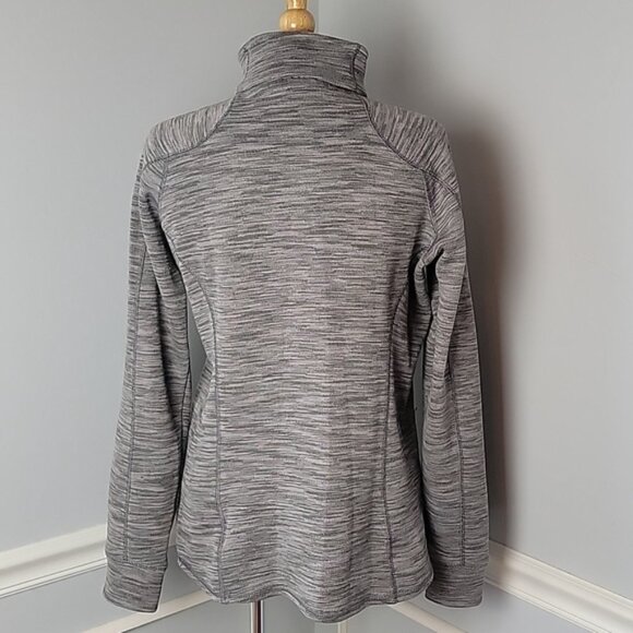 CABELA'S Gray Space Dyed Marled 1/2 Zip Mock Neck Fleece Athleisure Active Top L - Picture 3 of 10